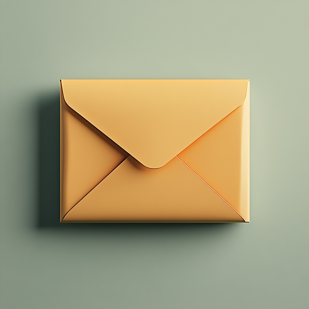Yellow envelope on a green background
