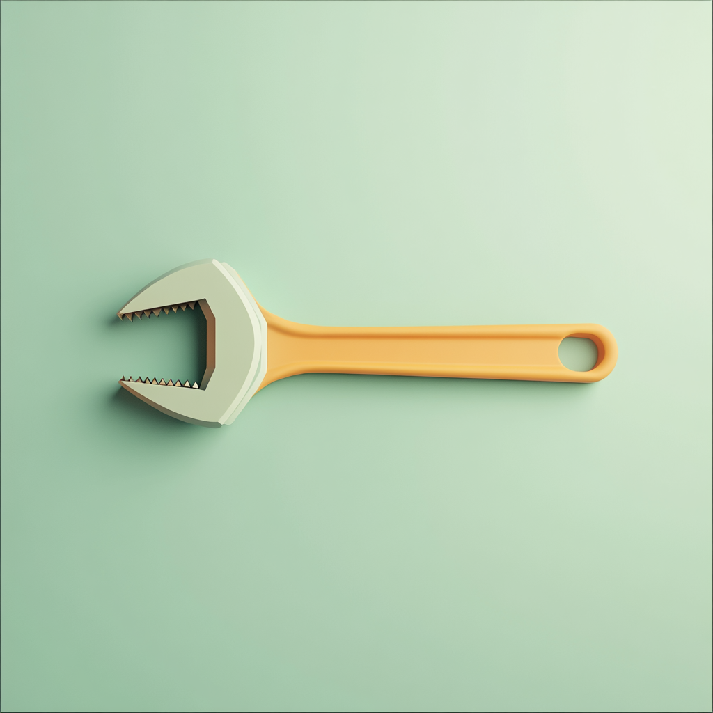 Wrench on a light green background